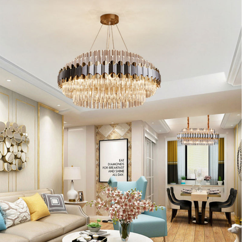 Gigi Crystal Chandeliers-Round/Rectangle - Reflect Lighting