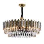 Demi Gold Crystal Chandelier-Round/Rectangle - Reflect Lighting