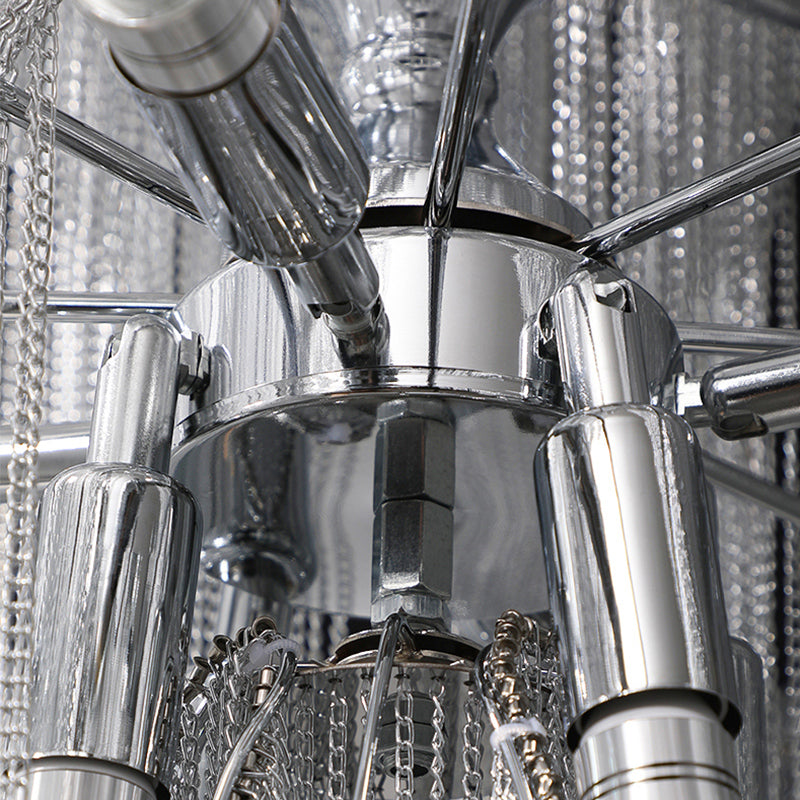 Iron Large Long Metal Chandelier-Gold/Chrome - Reflect Lighting