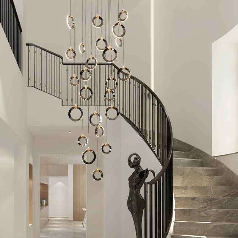 Elysian Rings Staircase Chandelier