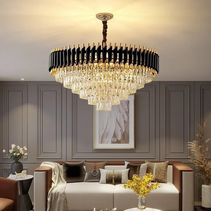 Hanging Black Crystal Chandelier Light - Reflect Lighting