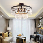 Cerium Crystal Chandelier- Gold/Black - Reflect Lighting
