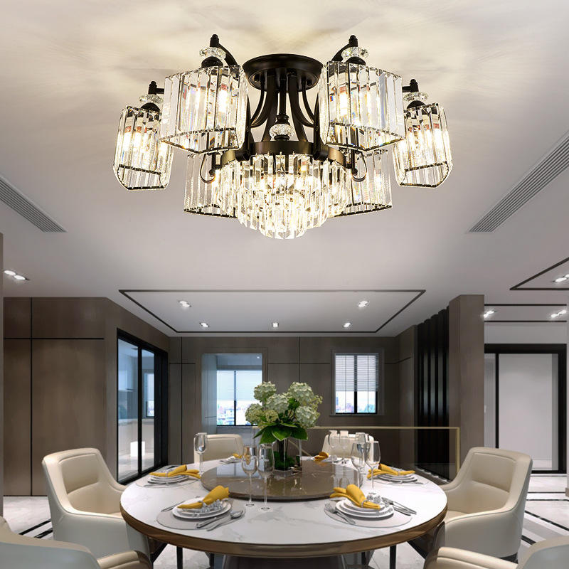 Worley Flavien Gold/Black Crystal Chandelier