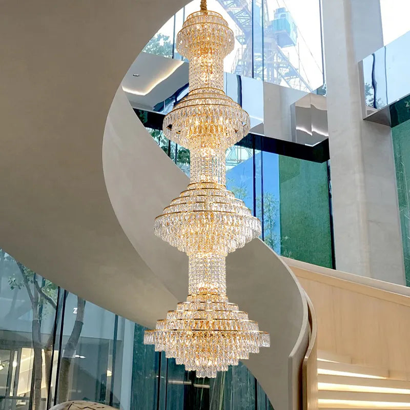 Courson Basilia Gold Large Crystal Chandelier - Reflect Lighting