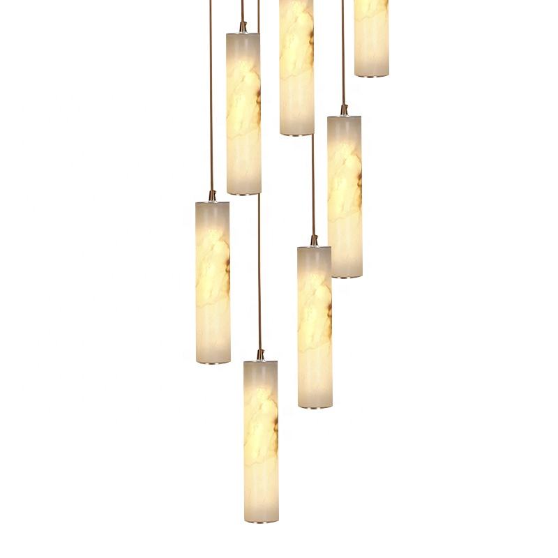 Kiska Marble Copper Staircase Chandelier