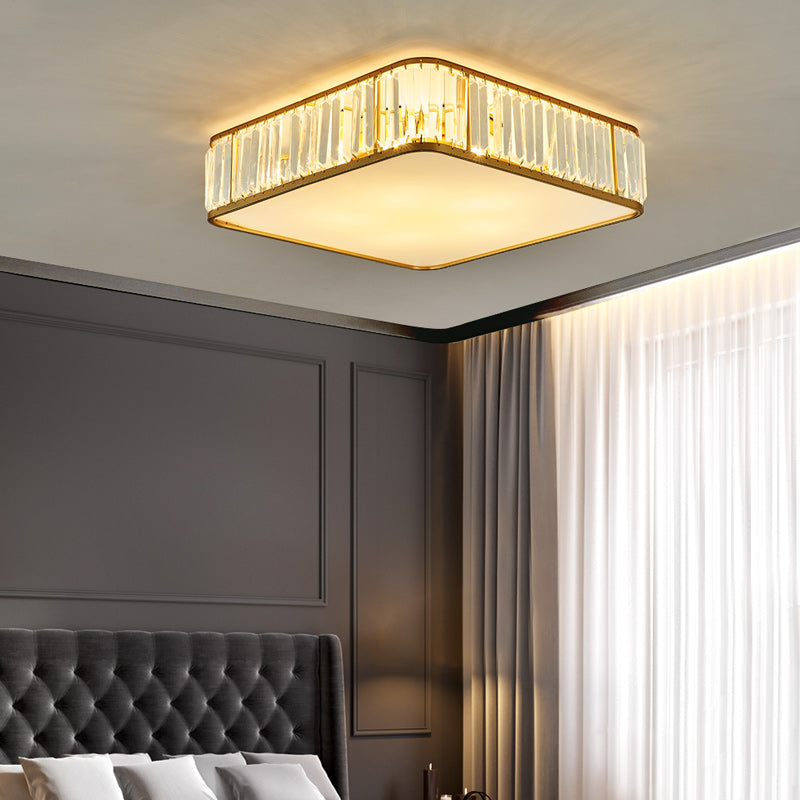 Brent Square Crystal Ceiling Light-Gold - Reflect Lighting