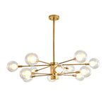 Bubble Glass Bamboo Chandelier-Gold/Black - Reflect Lighting