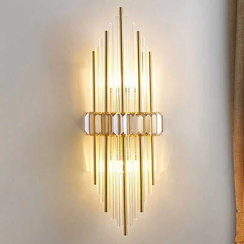 Marsily Copper Gold/Black Crystal Wall Lamp - Reflect Lighting