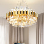 Sphere Gold Crystal Chandeliers-Round/Rectangle - Reflect Lighting