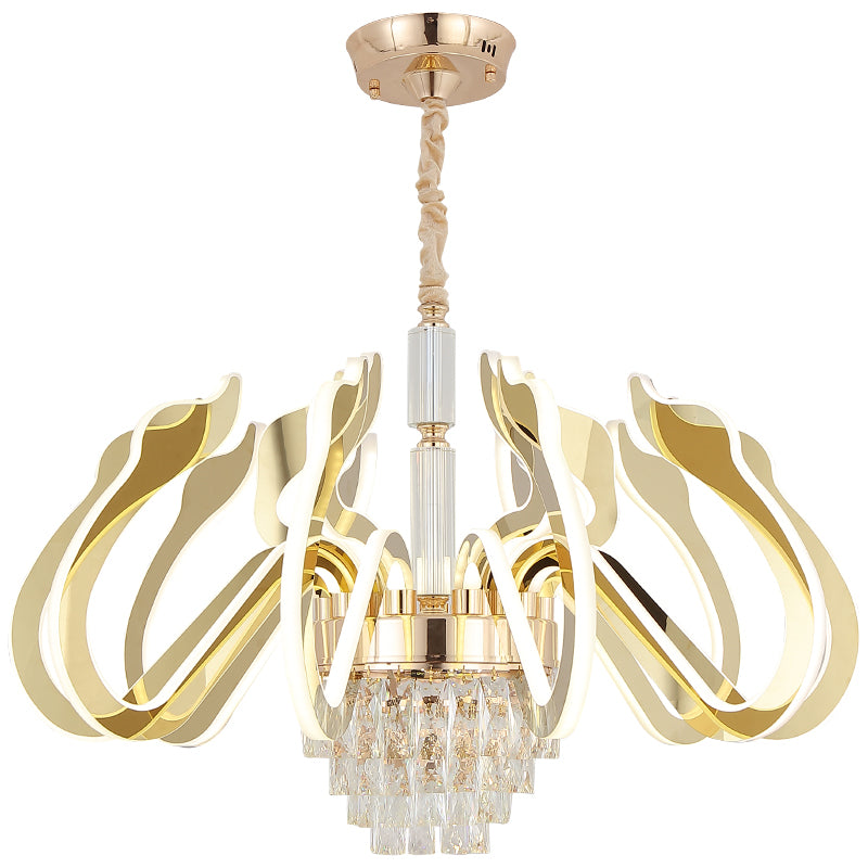 Susanna Selig Gold Mirror LED crystal Chandelier - Reflect Lighting