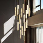 Thierry Vanesa Chrome Crystal Staircase LED Chandelier- 3 Patterns - Reflect Lighting