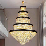 Odelia Grullon Leather Crystal Golden Chandelier