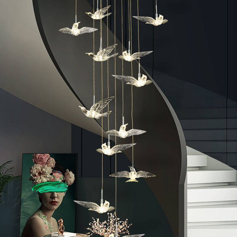 Cuckoo Bird Staircase Chandelier - Reflect Lighting