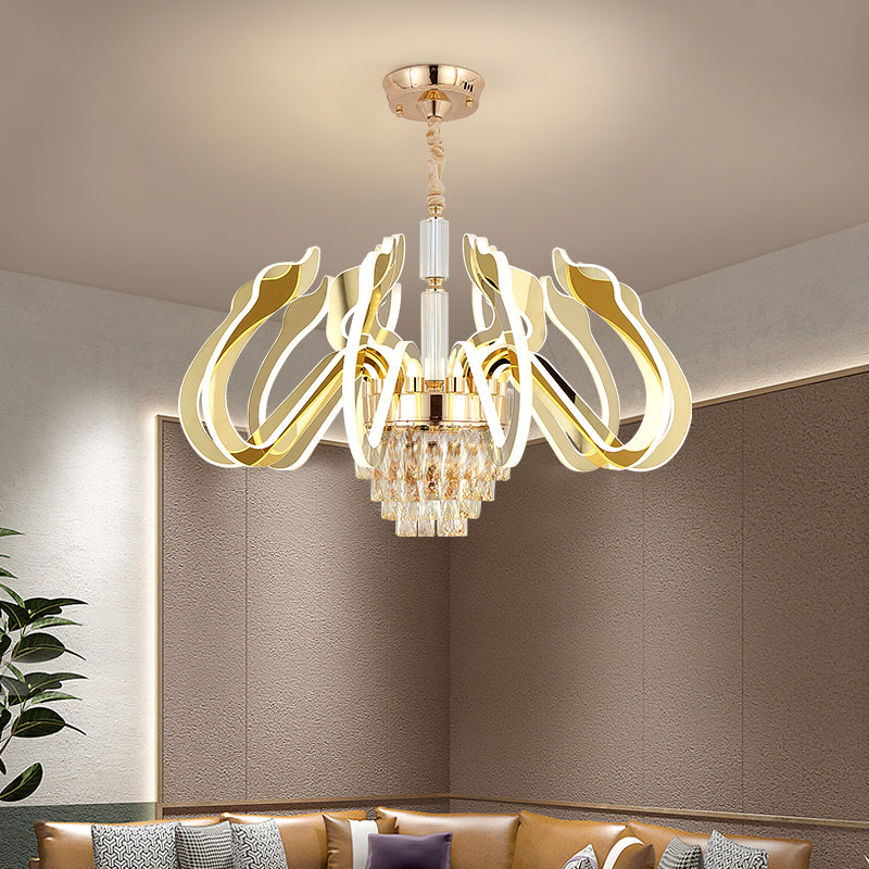 Susanna Selig Gold Mirror LED crystal Chandelier - Reflect Lighting