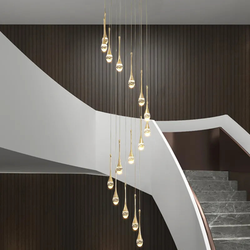 Buchholtz Eisenhauer Gold Staircase Chandelier - Reflect Lighting