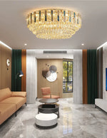Ayame Pelchat Gold Crystal Ceiling Chandelier