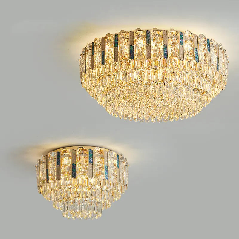 Ayame Pelchat Gold Crystal Ceiling Chandelier