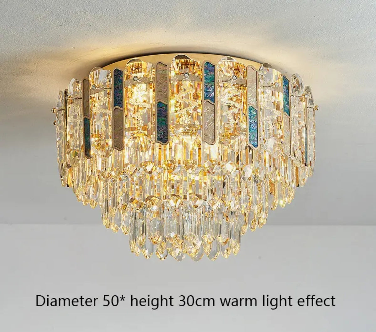 Ayame Pelchat Gold Crystal Ceiling Chandelier