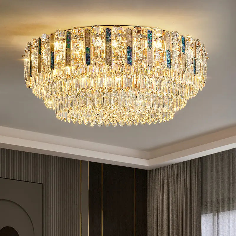 Ayame Pelchat Gold Crystal Ceiling Chandelier