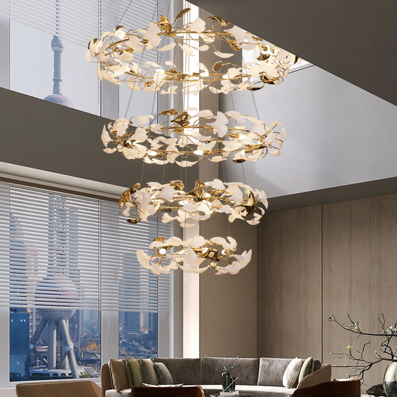 Ginkgo Leaf Icarus Gold Chandelier - Reflect Lighting