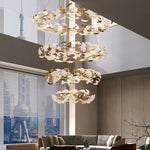 Ginkgo Leaf Icarus Gold Chandelier - Reflect Lighting