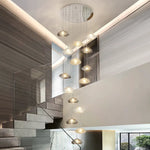 Chasse Lowther Staircase Chandelier- Smokey Grey, Cognac & Transparent - Reflect Lighting