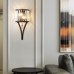 Crystal Suncatcher Feng Shui Wall Lamp Diamond- Black/Gold - Reflect Lighting