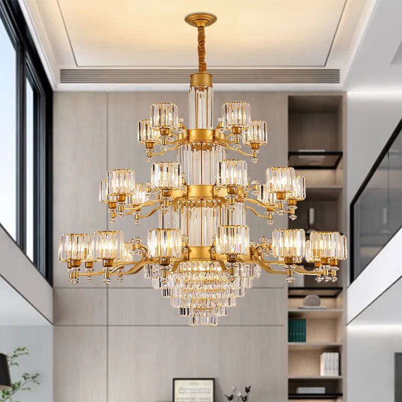 Boerner Boydston Gold/Black Crystal Chandelier - Reflect Lighting