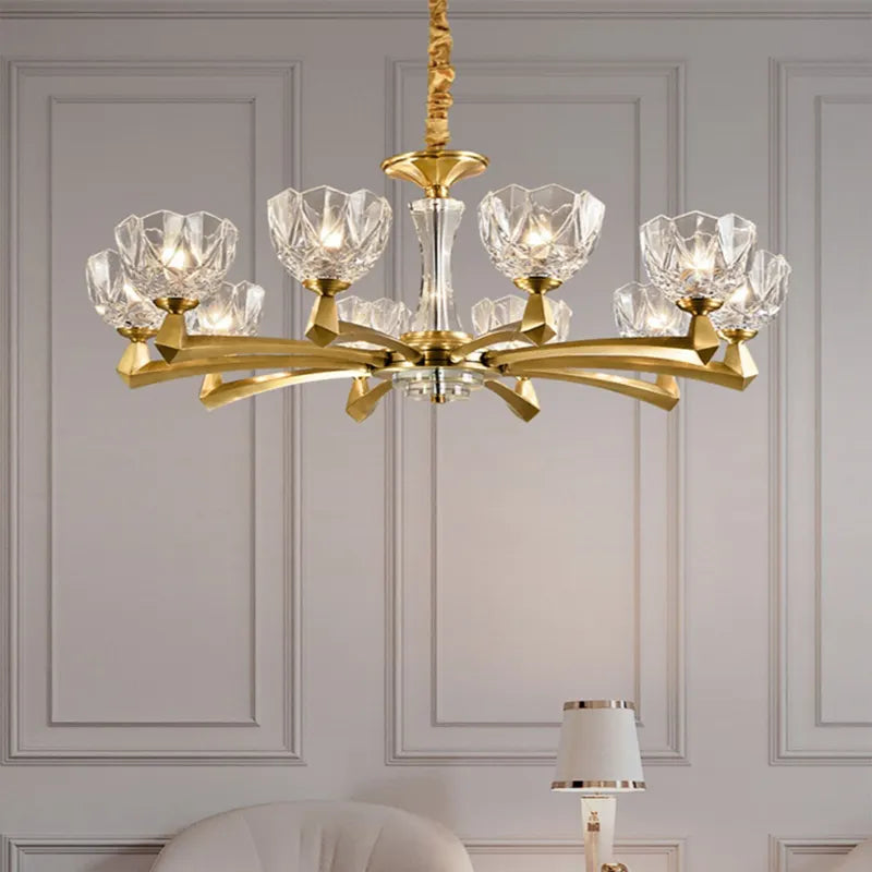Sanne Barium Copper Crystal Chandelier - Reflect Lighting