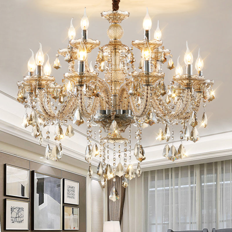 Versailles Chrome & Gold Crystal Chandelier - Reflect Lighting