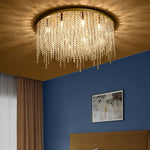 Shah Gold Crystal Ceiling Light - Round/Rectangle - Reflect Lighting