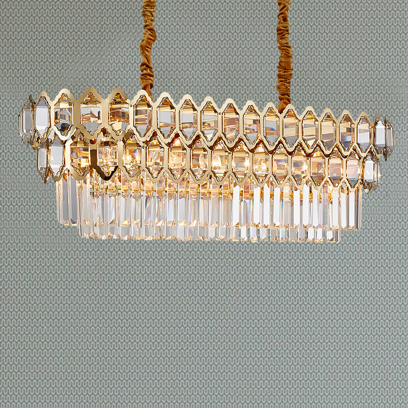 Walden Gold Crystal Chandelier-Round/Rectangle - Reflect Lighting