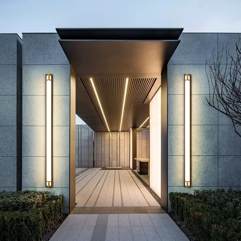 Galarza Gold & Black LED Outdoor Wall Light - Reflect Lighting