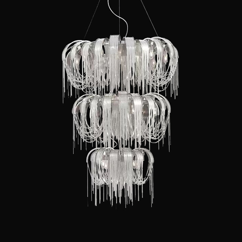 Flap Rope Tassel Chrome/Gold Chandelier - Reflect Lighting