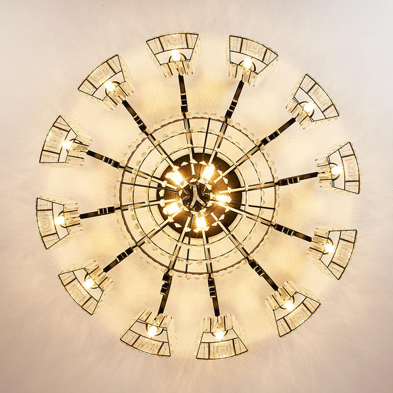 Worley Flavien Gold/Black Crystal Chandelier