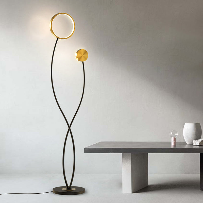 Estela Black & Gold LED Floor Lamp - Reflect Lighting