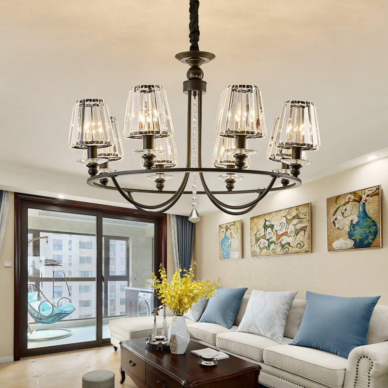 Black Zellers Crystal Shaded Chandelier - Reflect Lighting