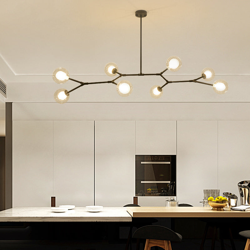 Sputnik Iron & Glass Chandelier/Gold-Black - Reflect Lighting