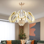 Susanna Selig Gold Mirror LED crystal Chandelier - Reflect Lighting