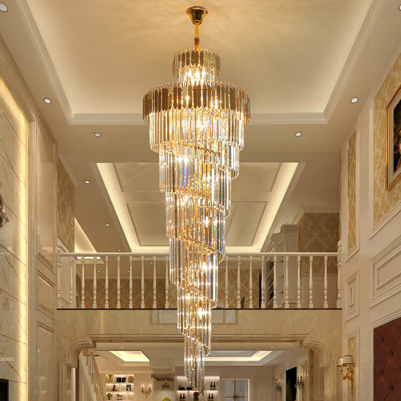 Lokuko Gold Large Crystal Chandeliers - Reflect Lighting