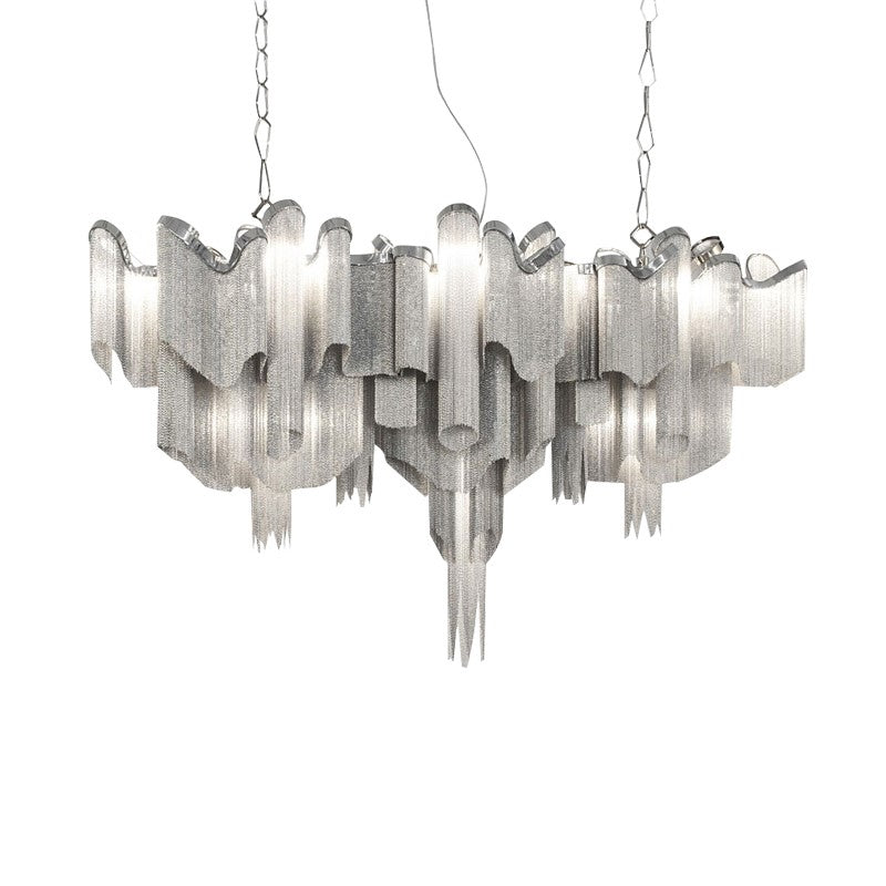 Jaeden Keefe Chrome Tassel Chain Chandelier - Reflect Lighting