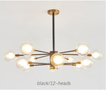 Bubble Glass Bamboo Chandelier-Gold/Black - Reflect Lighting
