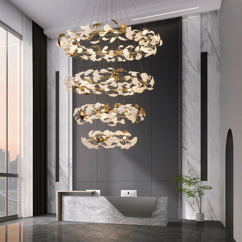 Ginkgo Leaf Icarus Gold Chandelier - Reflect Lighting