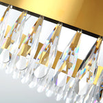 Gold Crystal Tassel LED Chandelier-Round/Rectangle - Reflect Lighting