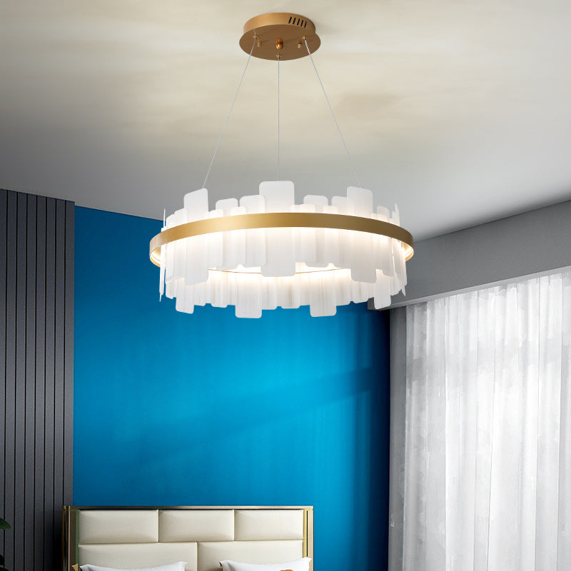 Clyde Barndon Frosted/Engraved Chandelier- Round/Rectangle - Reflect Lighting