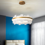 Clyde Barndon Frosted/Engraved Chandelier- Round/Rectangle - Reflect Lighting