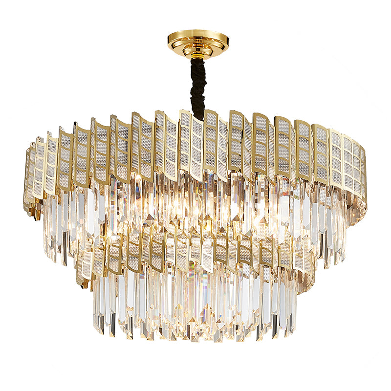 Bee Hive Gold Crystal Chandelier-Round/Rectangle - Reflect Lighting
