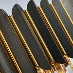 Msambamba Grey & Gold Crystal Chandelier-Round/Rectangle - Reflect Lighting