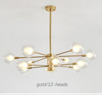 Bubble Glass Bamboo Chandelier-Gold/Black - Reflect Lighting