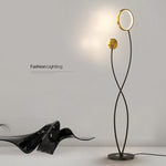 Estela Black & Gold LED Floor Lamp - Reflect Lighting